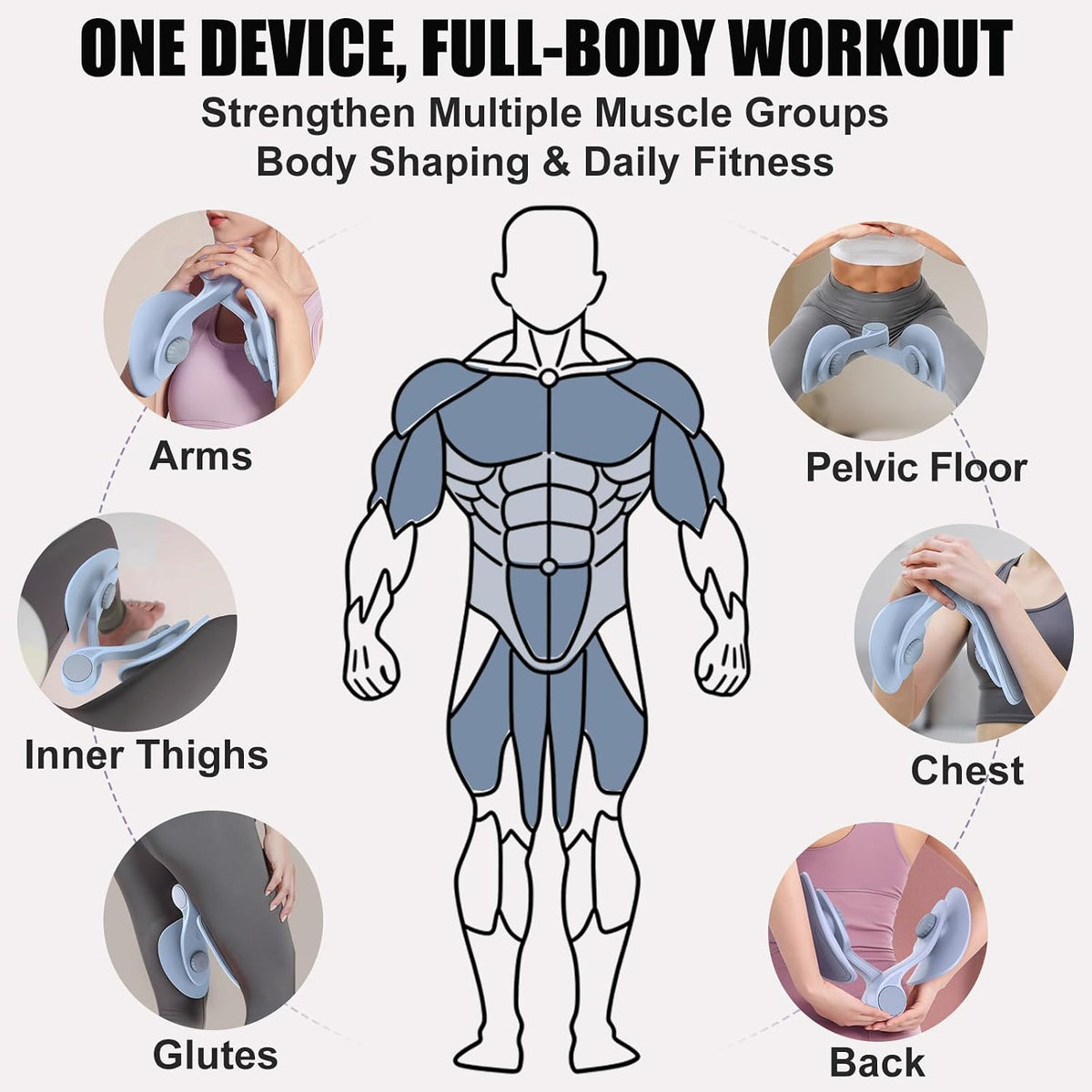 Pelvic Floor Exercise Devices 35Lb Resistance Kegel Thigh Trainer with Band