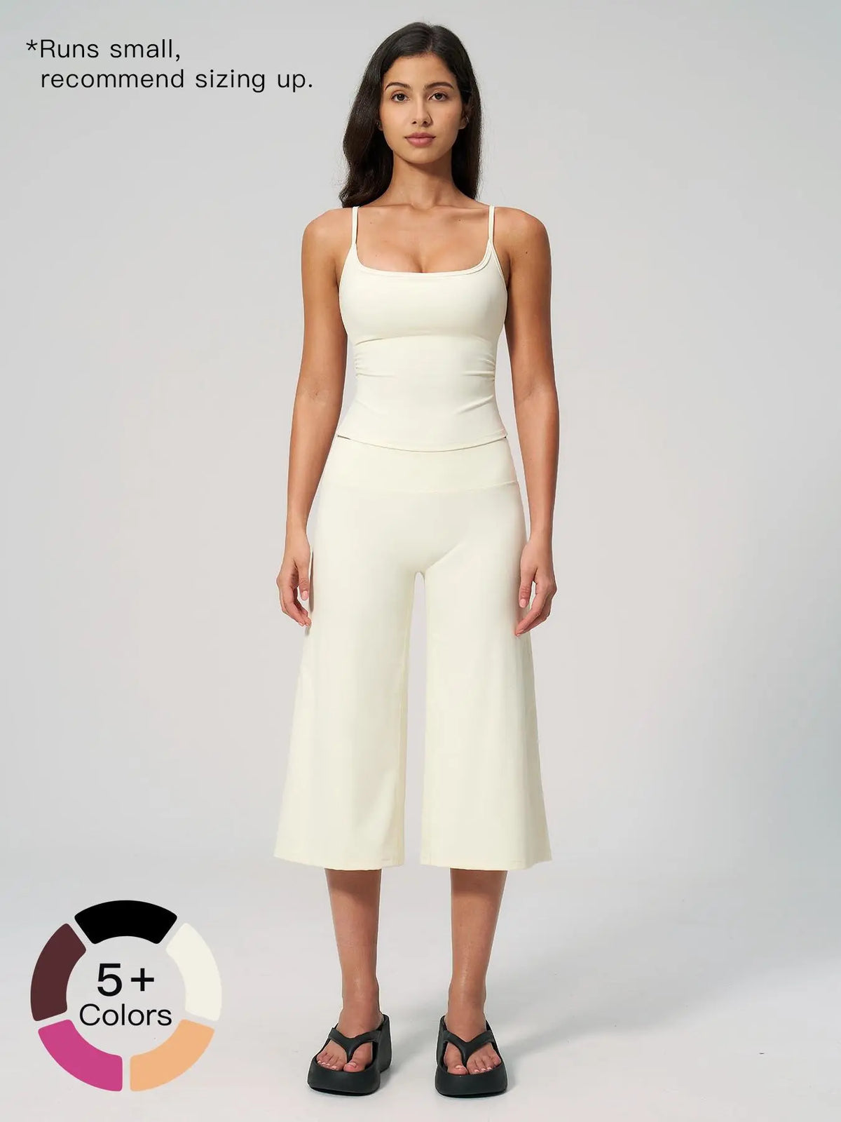 New Yoga Tank Top High Waist Quick-Dry Casual Culottes Capris Pants Running Outdoor Yoga Set for Women, Capris ,Comfortable and Stylish Activewear