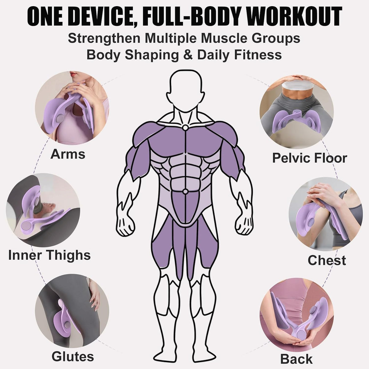 Pelvic Floor Exercise Devices 35Lb Resistance Kegel Thigh Trainer with Band