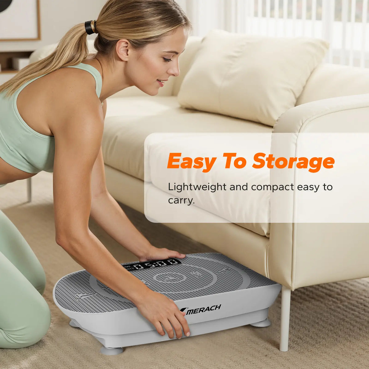 Merach Slim Vibration Plate - Compact Fitness Machine for Whole Body Workout and Lymphatic Drainage, Ideal for Home Gym Use