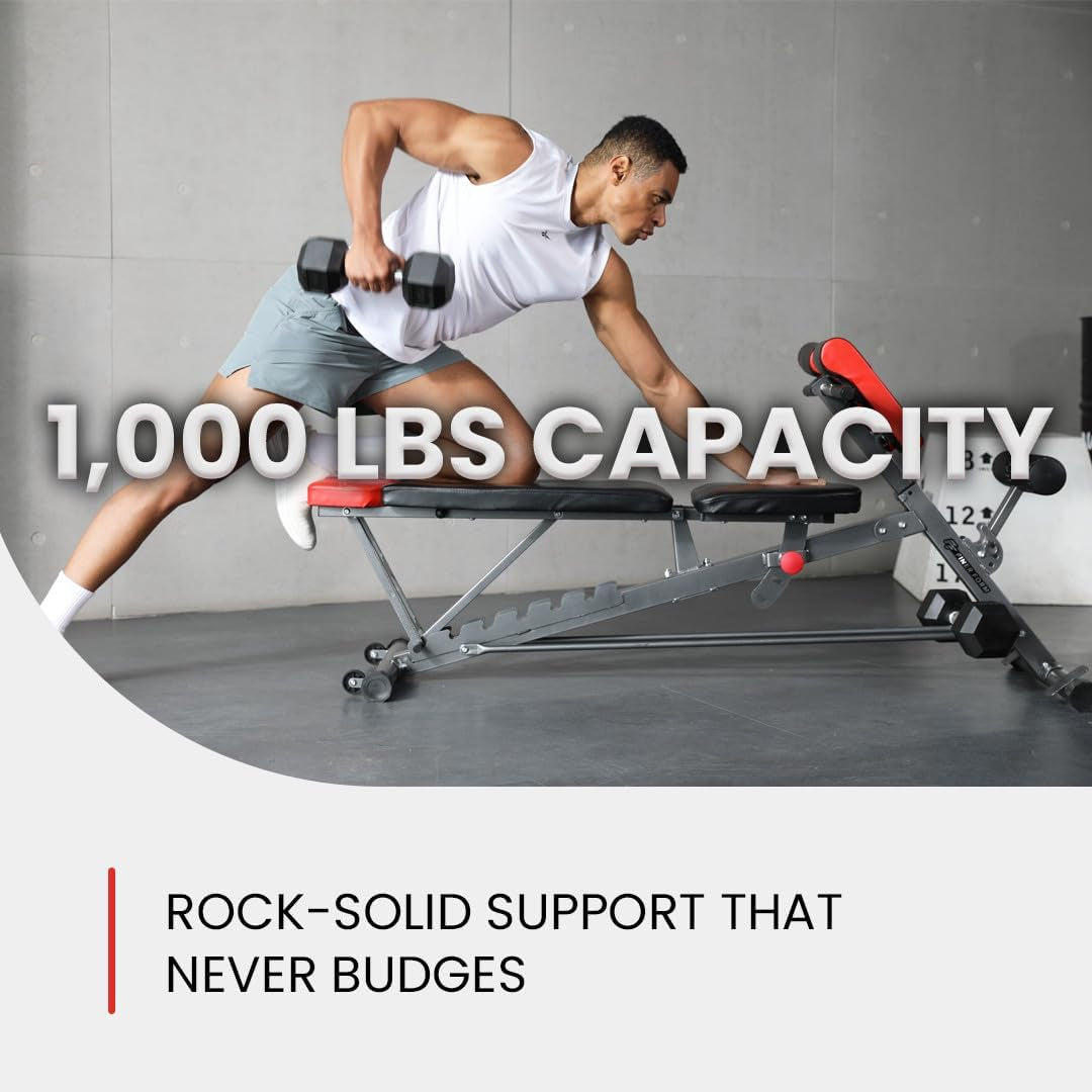 Finer Form Multi-Functional Adjustable FID Weight Bench and Roman Chair Combination