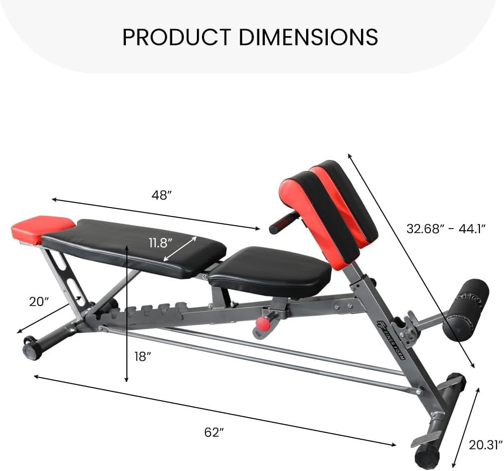 Finer Form Multi-Functional Adjustable FID Weight Bench and Roman Chair Combination