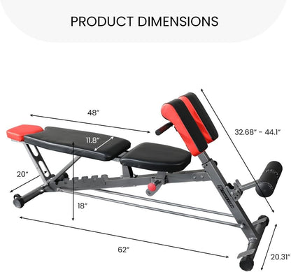 Finer Form Multi-Functional Adjustable FID Weight Bench and Roman Chair Combination