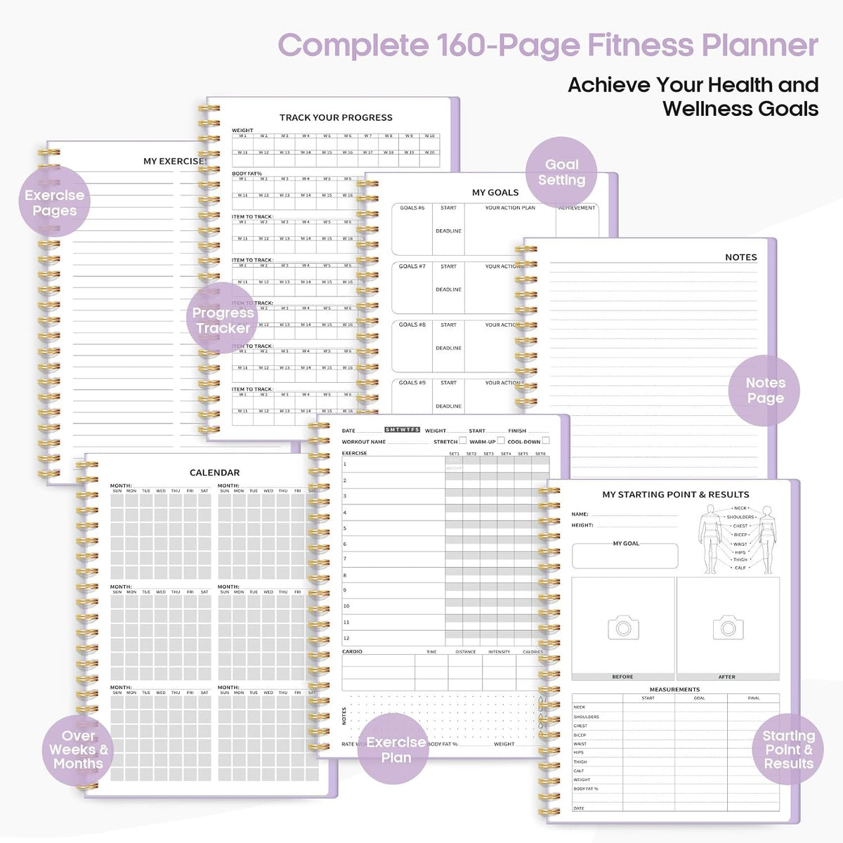 Fitness Workout Journal & Log Book for Women & Men, Fitness Planner