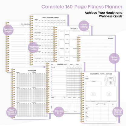 Fitness Workout Journal & Log Book for Women & Men, Fitness Planner