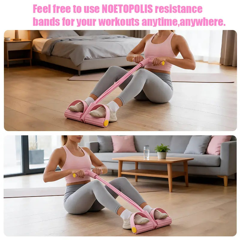 6-Tube Elastic Resistance Band Set for Home Fitness - Portable Exercise Bands for Core and Lower Body Workouts, Ideal for Home Gym Use, Sohochic