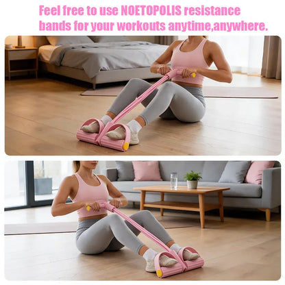 6-Tube Elastic Resistance Band Set for Home Fitness - Portable Exercise Bands for Core and Lower Body Workouts, Ideal for Home Gym Use, Sohochic