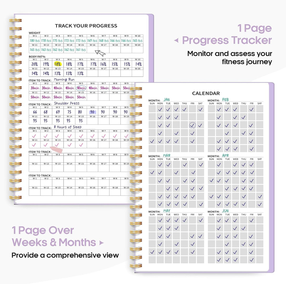 Fitness Workout Journal & Log Book for Women & Men, Fitness Planner