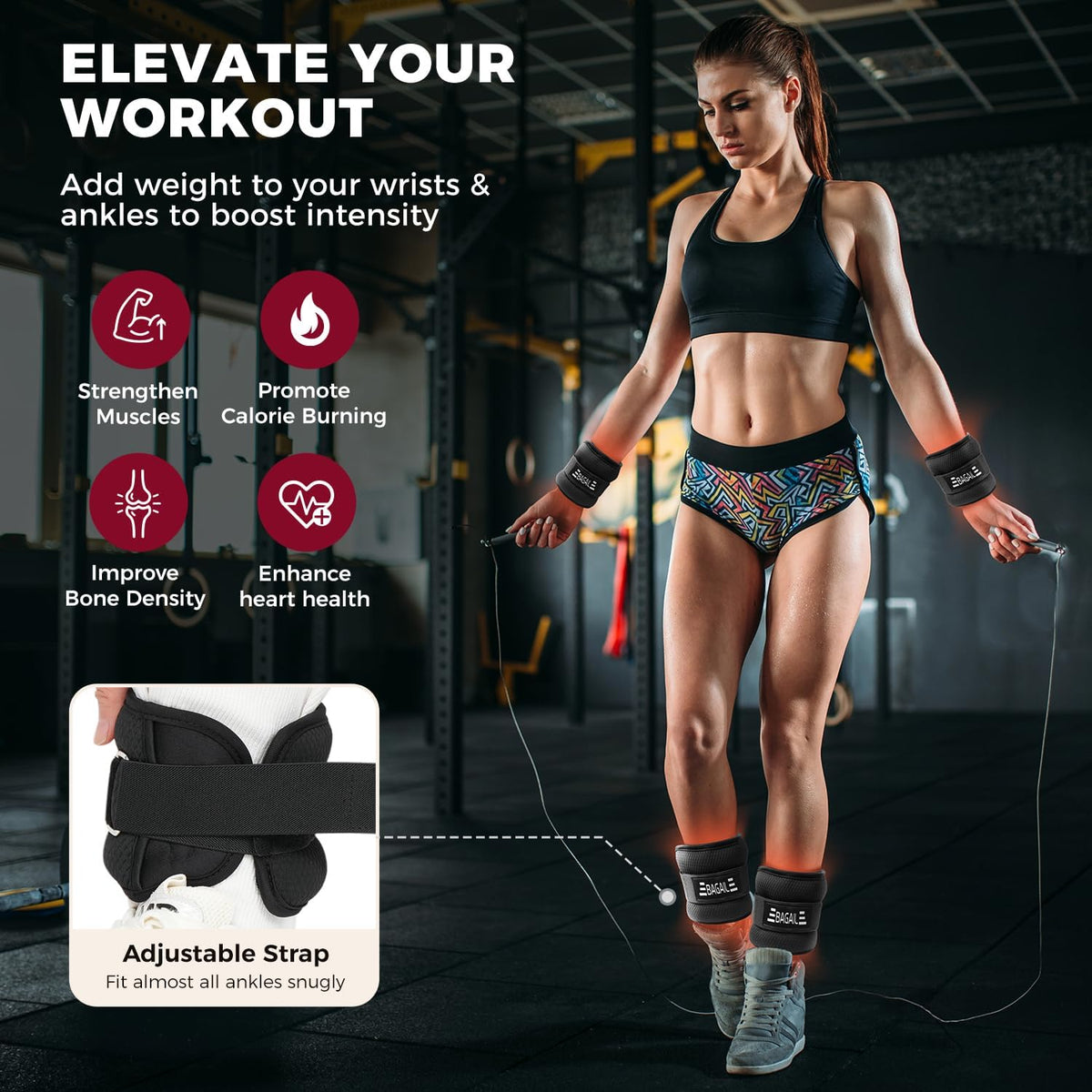 Ankle Wrist Weights for Women & Men, a Pair of 1/2/4/6/8/10 Lbs