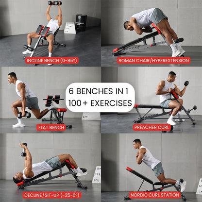Finer Form Multi-Functional Adjustable FID Weight Bench and Roman Chair Combination