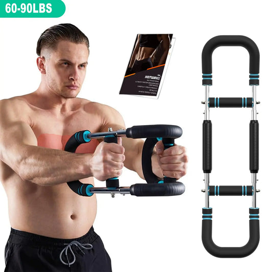 HOTWAVE Adjustable Arm and Chest Trainer for Men - Portable Spring Resistance Equipment for Upper Body Strength Training