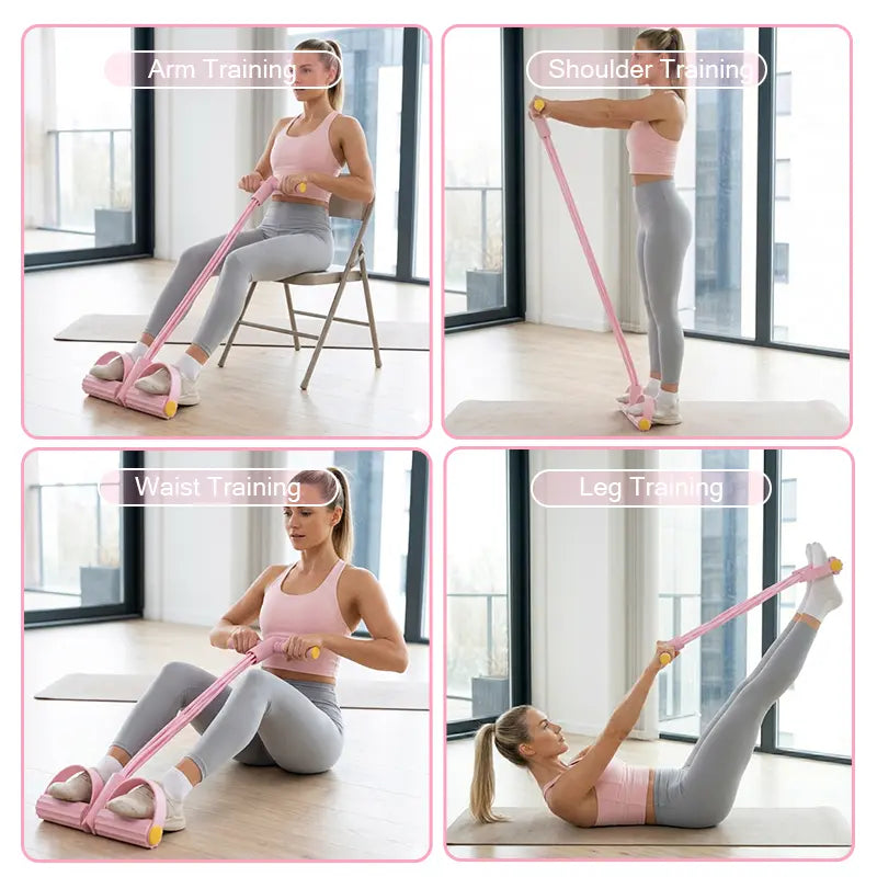 6-Tube Elastic Resistance Band Set for Home Fitness - Portable Exercise Bands for Core and Lower Body Workouts, Ideal for Home Gym Use, Sohochic