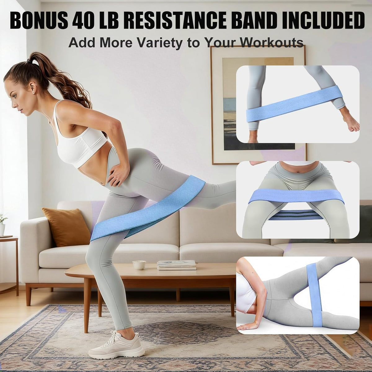 Pelvic Floor Exercise Devices 35Lb Resistance Kegel Thigh Trainer with Band