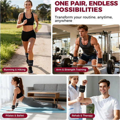 Ankle Wrist Weights for Women & Men, a Pair of 1/2/4/6/8/10 Lbs