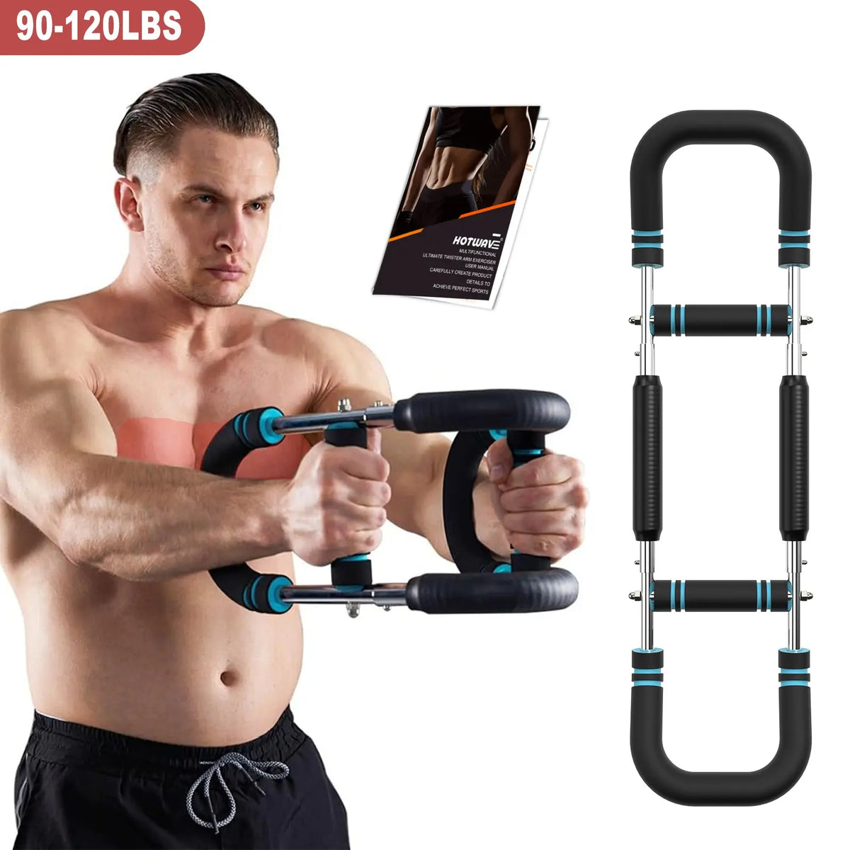 HOTWAVE Adjustable Arm and Chest Trainer for Men - Portable Spring Resistance Equipment for Upper Body Strength Training