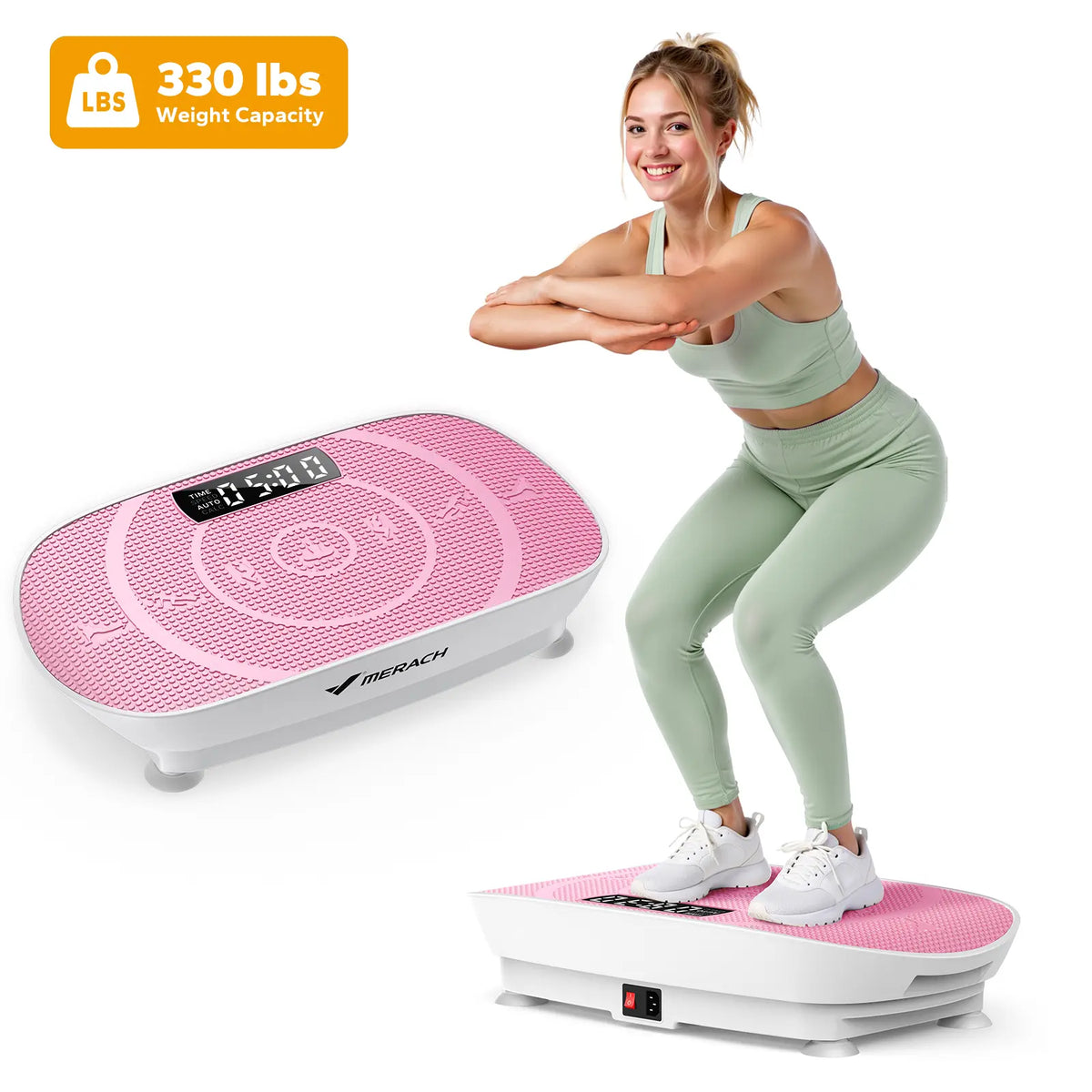Merach Slim Vibration Plate - Compact Fitness Machine for Whole Body Workout and Lymphatic Drainage, Ideal for Home Gym Use