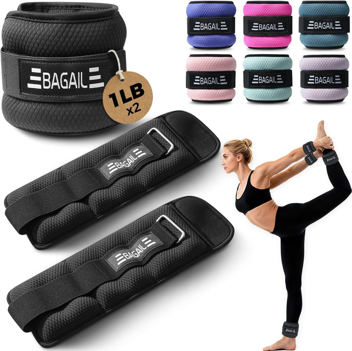 Ankle Wrist Weights for Women & Men, a Pair of 1/2/4/6/8/10 Lbs