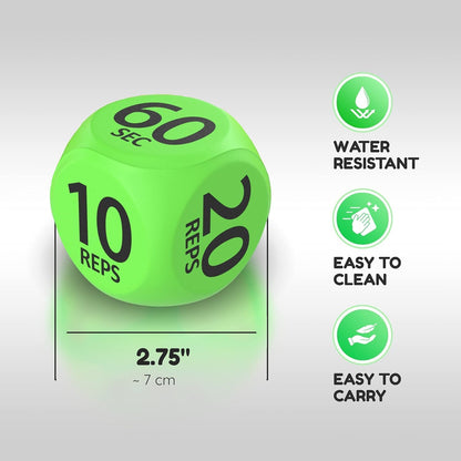 2 PCS Exercise Dice, 6 Sided Foam Workout Dice Set, Teens & Adults - Yellow