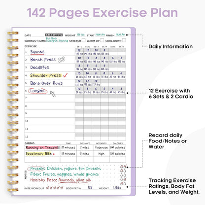 Fitness Workout Journal & Log Book for Women & Men, Fitness Planner