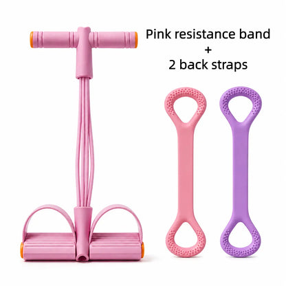6-Tube Elastic Resistance Band Set for Home Fitness - Portable Exercise Bands for Core and Lower Body Workouts, Ideal for Home Gym Use, Sohochic