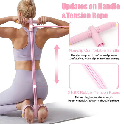 6-Tube Elastic Resistance Band Set for Home Fitness - Portable Exercise Bands for Core and Lower Body Workouts, Ideal for Home Gym Use, Sohochic
