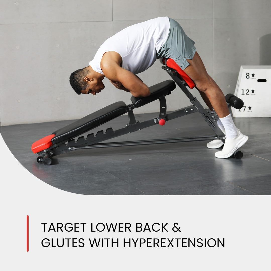 Finer Form Multi-Functional Adjustable FID Weight Bench and Roman Chair Combination