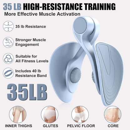 Pelvic Floor Exercise Devices 35Lb Resistance Kegel Thigh Trainer with Band