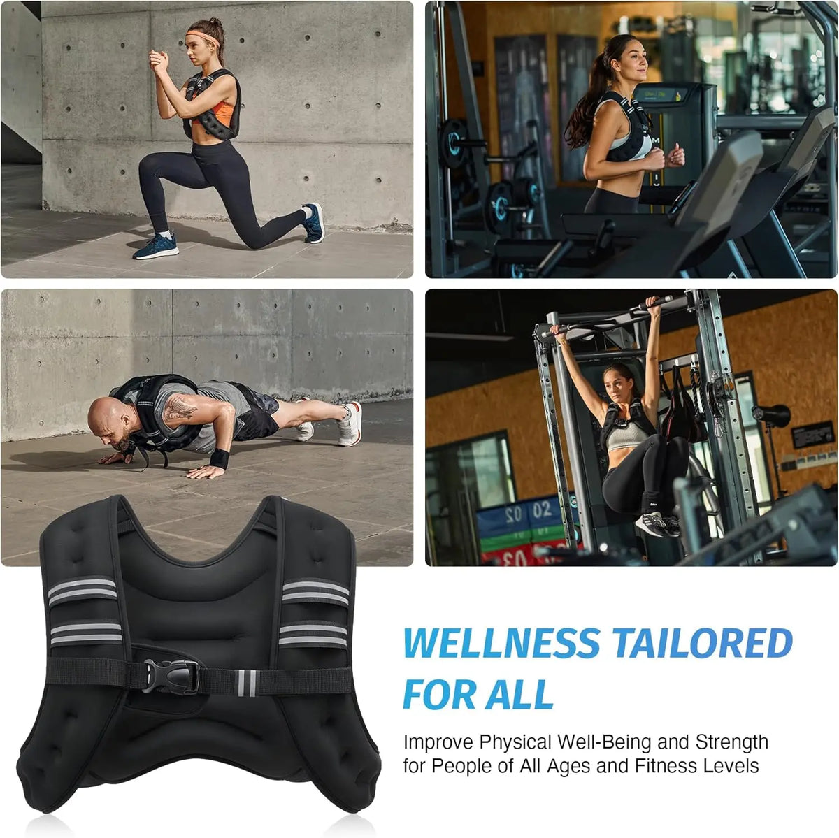 Zelus Weighted Vests with Detachable Phone Pouch, Reflective Stripes, and Adjustable Straps - Available in 6 to 30 lbs for Enhanced Workouts and Strength Training