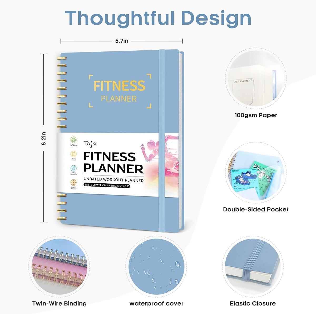 Fitness Workout Journal & Log Book for Women & Men, Fitness Planner