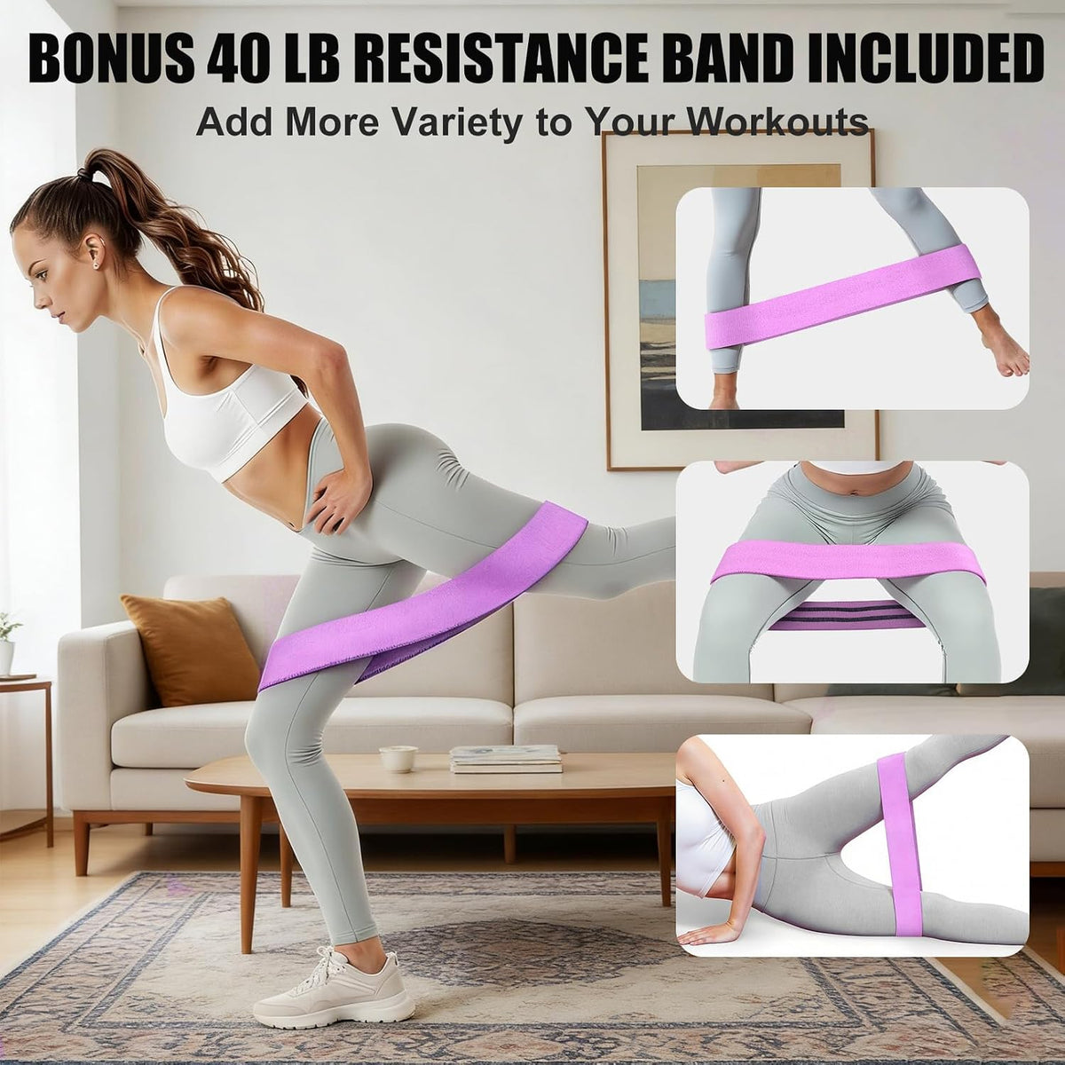 Pelvic Floor Exercise Devices 35Lb Resistance Kegel Thigh Trainer with Band